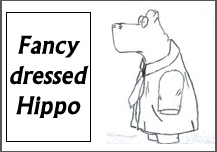 fancy dressed hippo